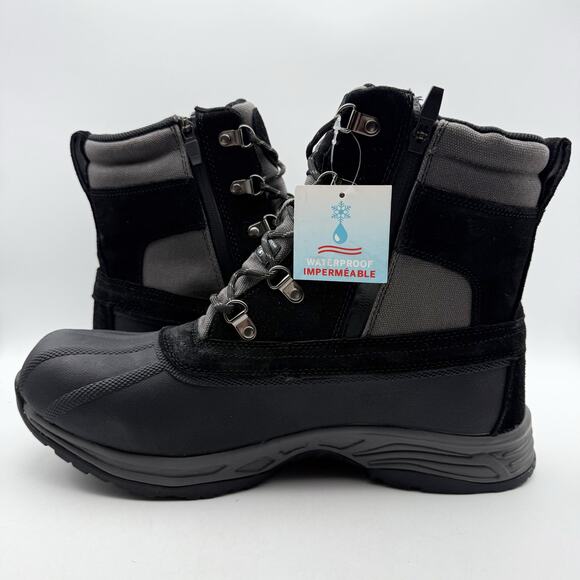 Propet Mens Cortland Boots US 12 XW EU 45.5 Black Canvas Waterproof NIB main image 8